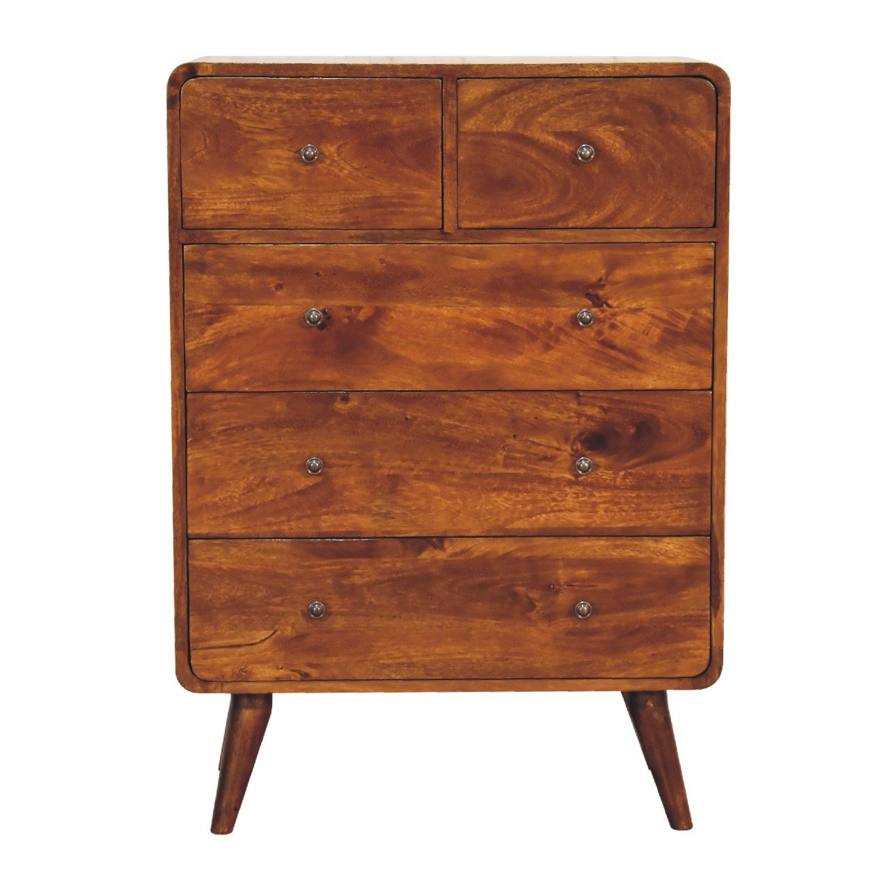 2 over 3 Curved Chestnut Chest - Home Chairs