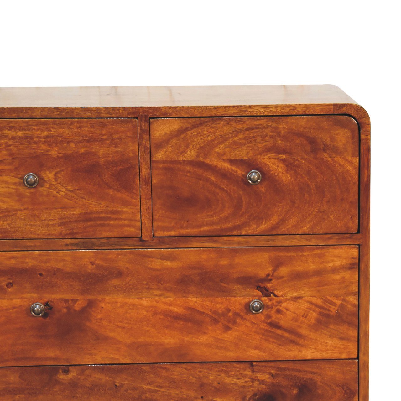 2 over 3 Curved Chestnut Chest - Home Chairs