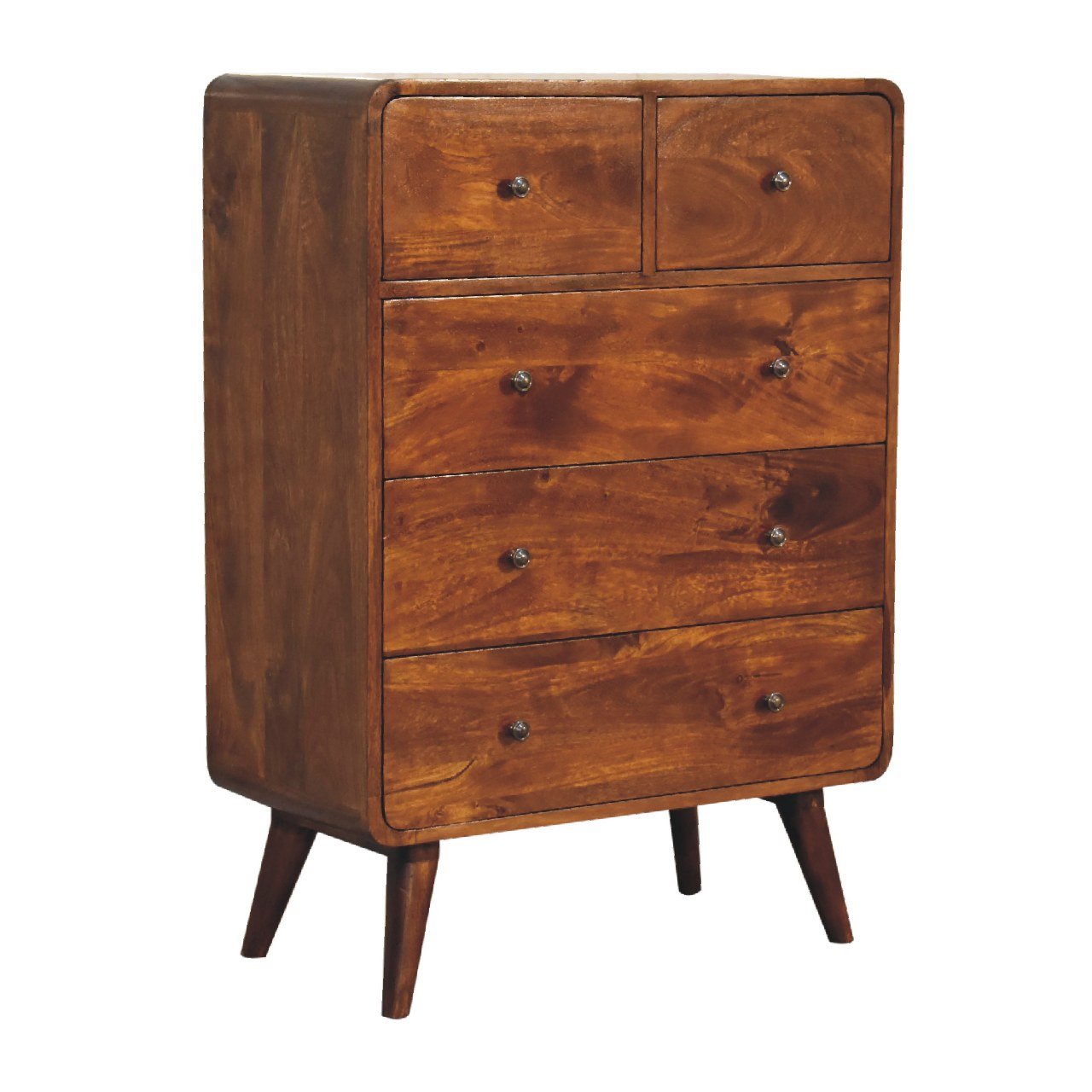 2 over 3 Curved Chestnut Chest - Home Chairs