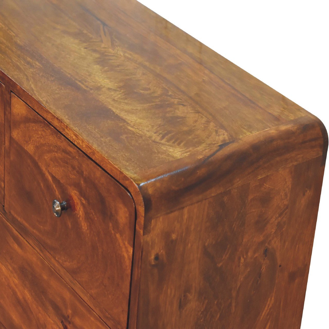 2 over 3 Curved Chestnut Chest - Home Chairs