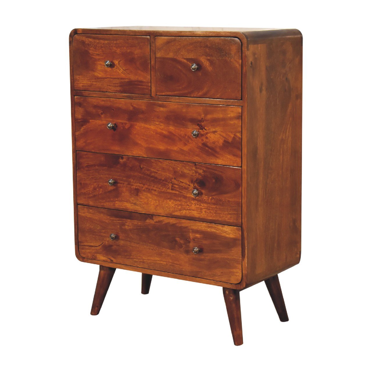 2 over 3 Curved Chestnut Chest - Home Chairs
