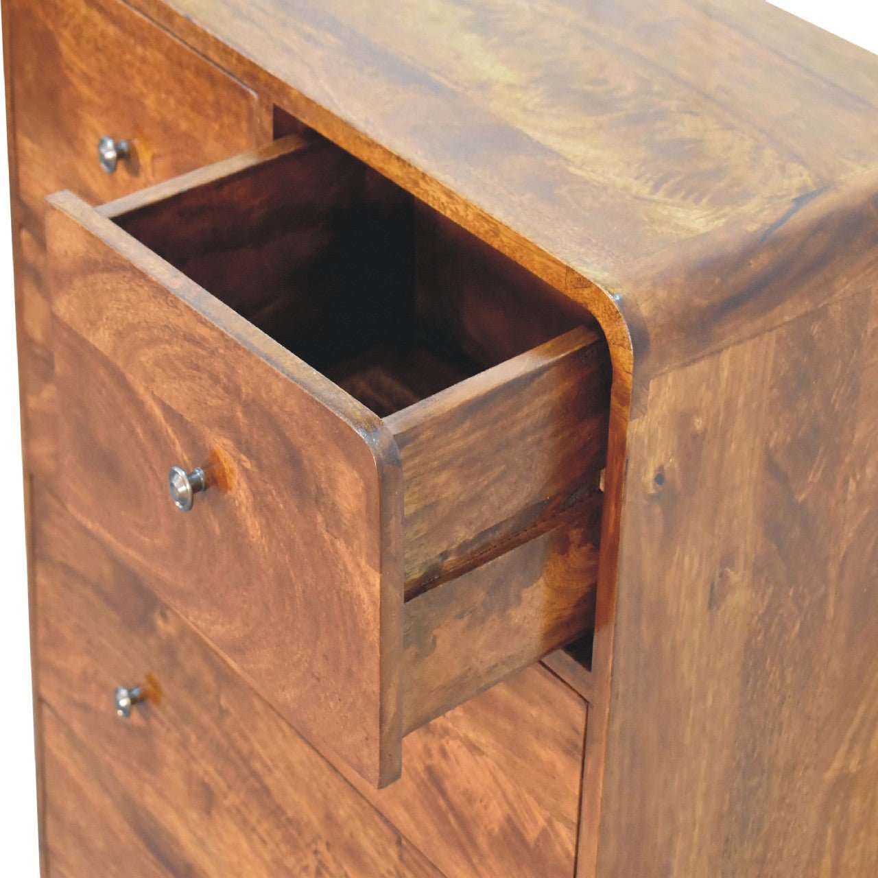 2 over 3 Curved Chestnut Chest - Home Chairs