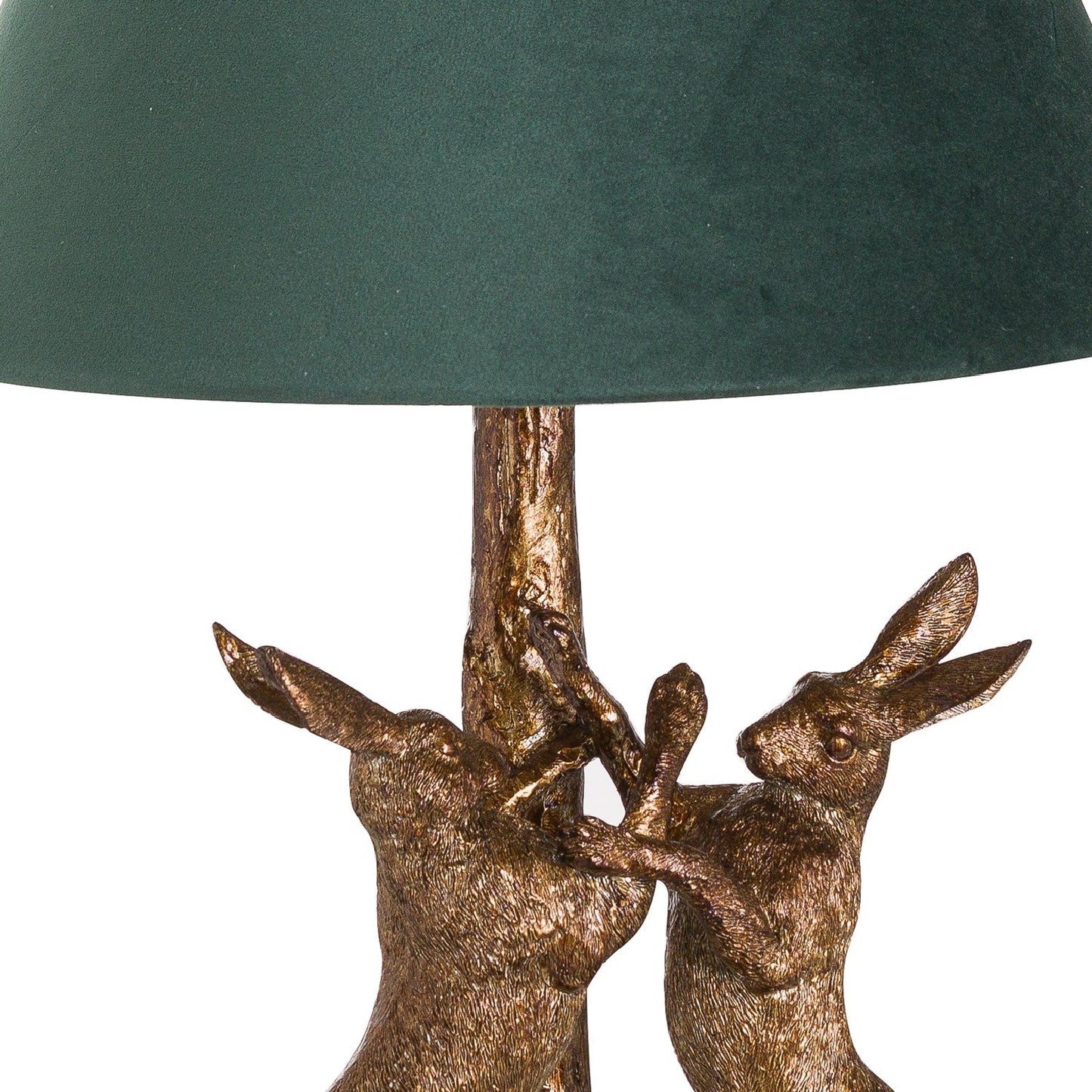 Sculptural hare lamp base with detailed form, detail