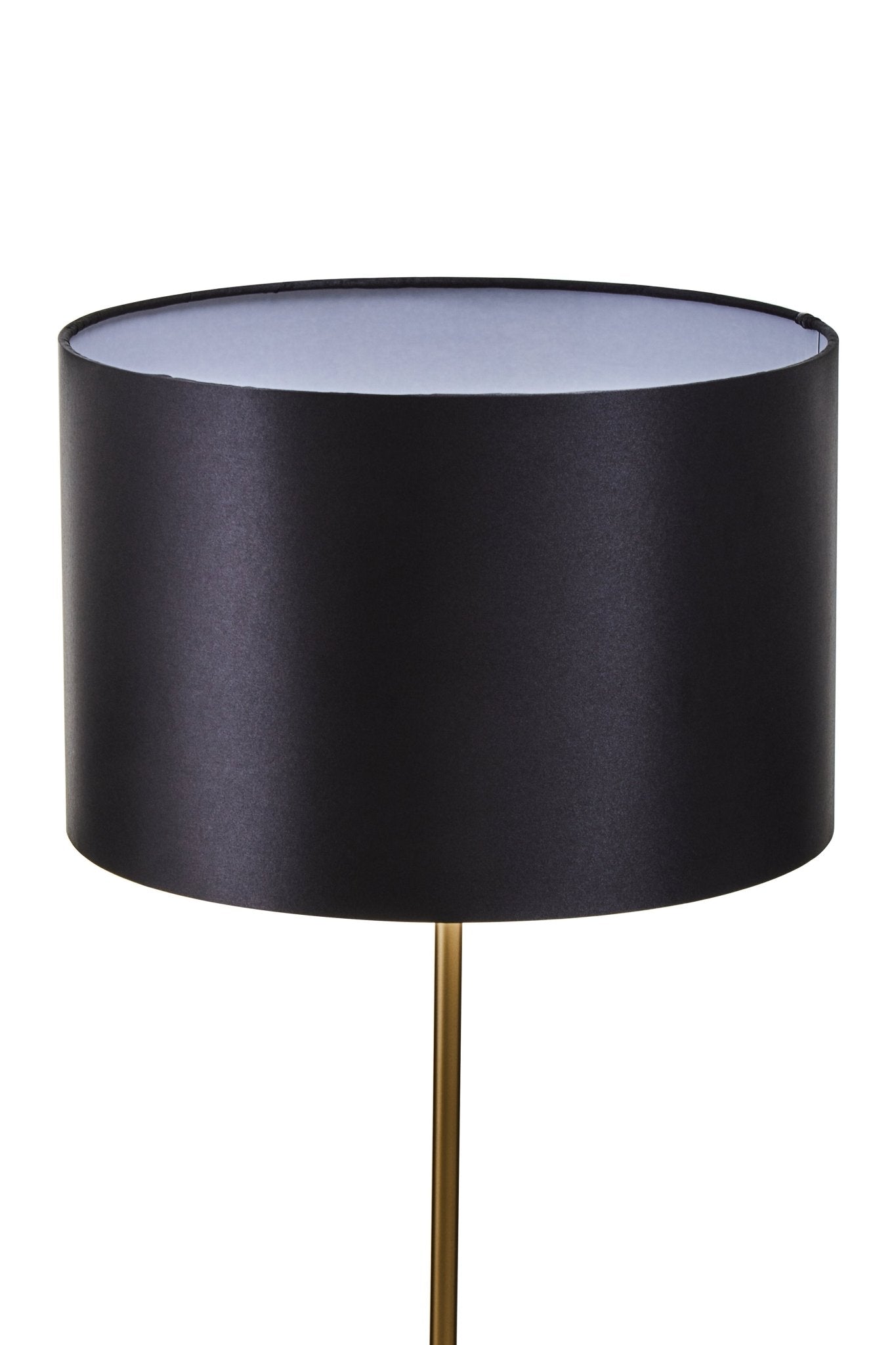 Black lampshade with clean drum shape, close up