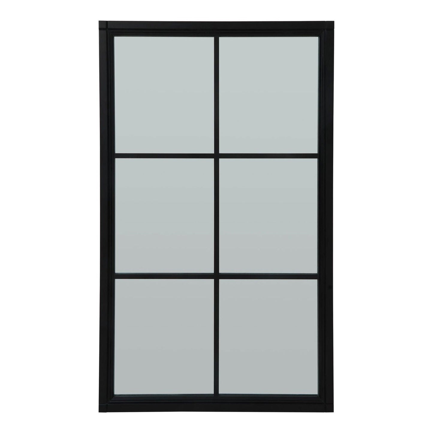 Black Wood Large Window Mirror - Home Chairs