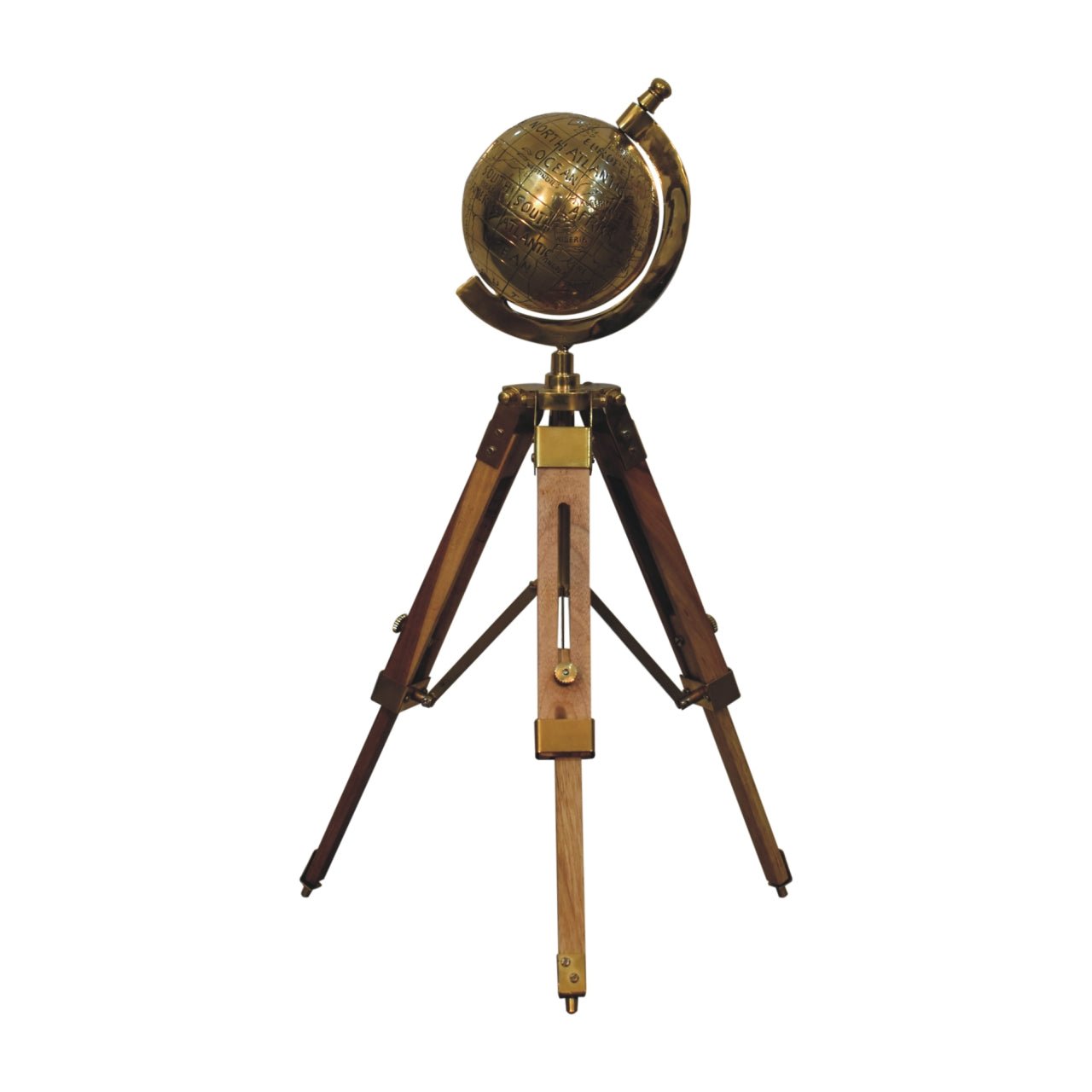 Brass Antique Tripod Globe - Home Chairs