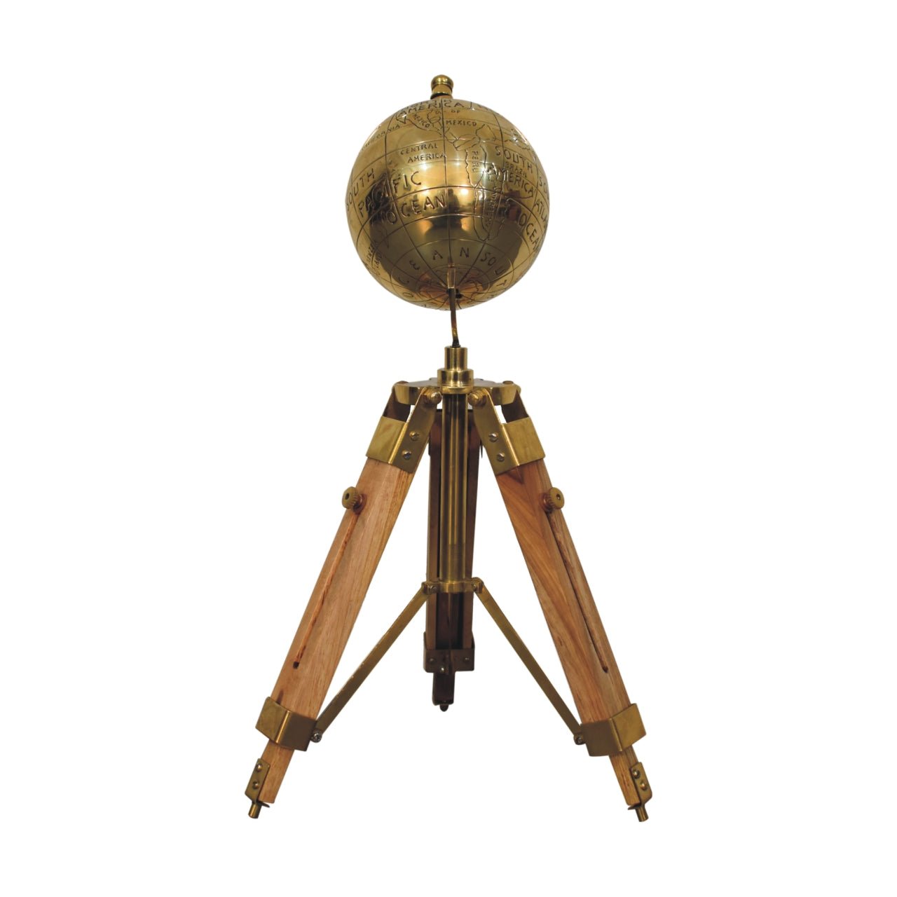 Brass Antique Tripod Globe - Home Chairs