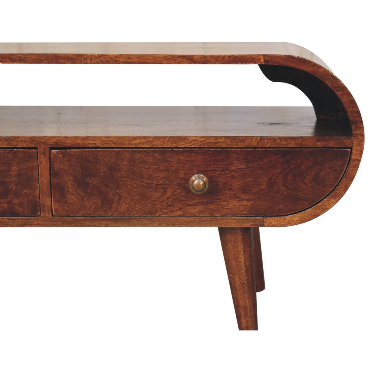 California Walnut Circular TV Stand - Home Chairs