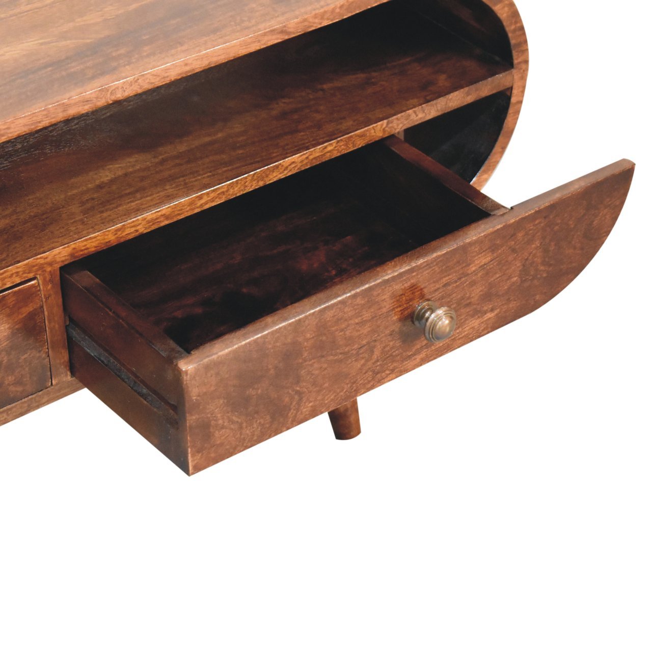 California Walnut Circular TV Stand - Home Chairs