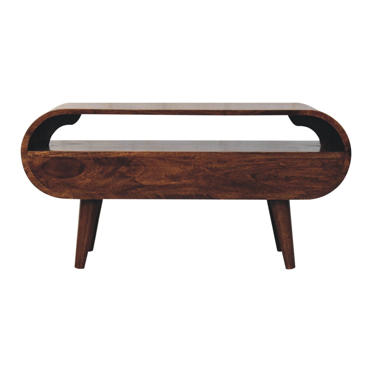 California Walnut Circular TV Stand - Home Chairs
