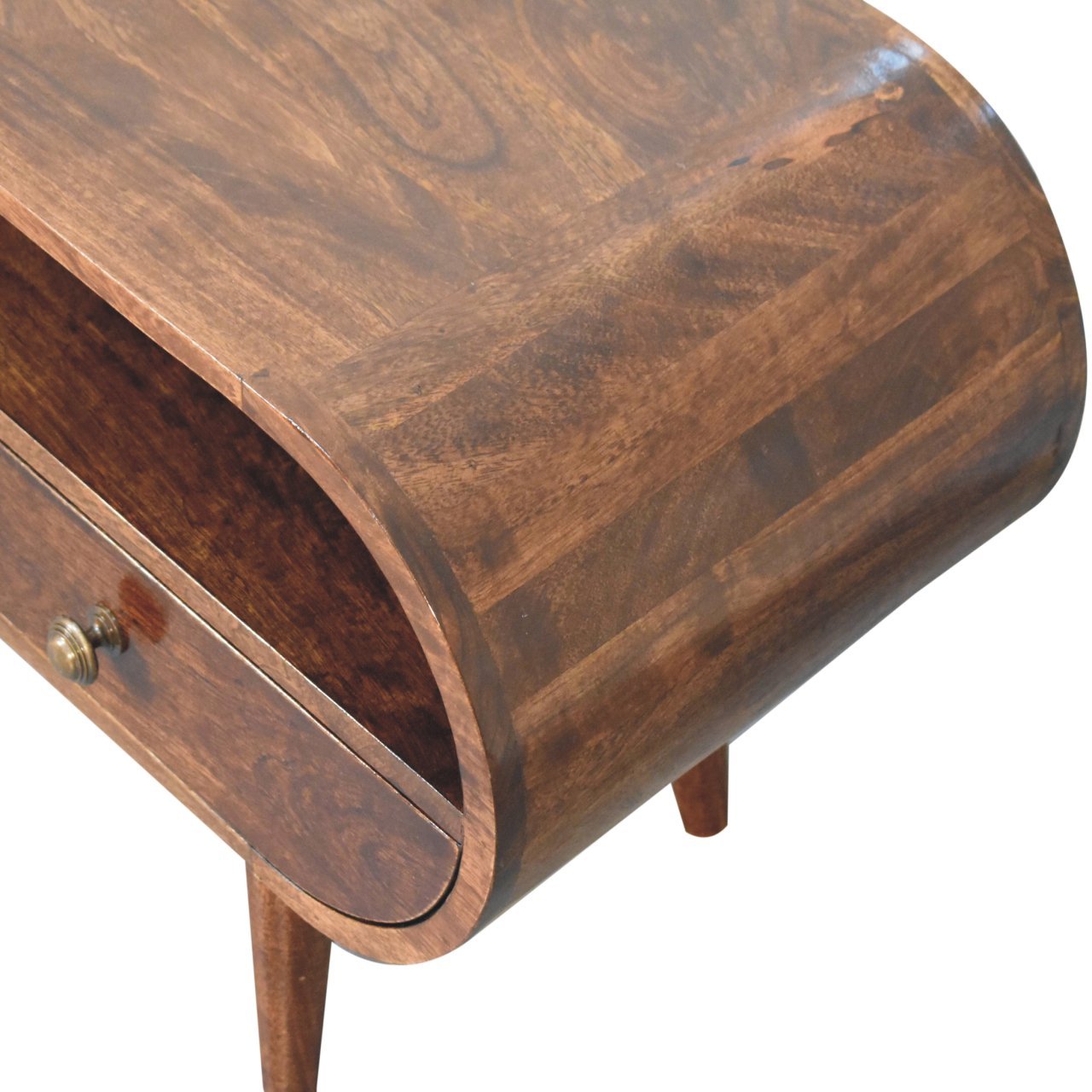California Walnut Circular TV Stand - Home Chairs