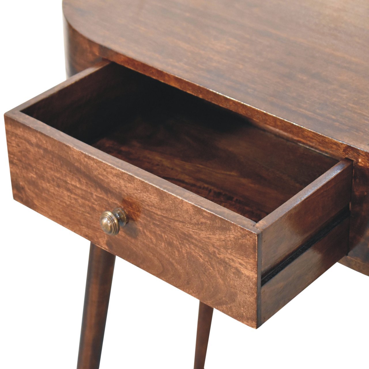 California Walnut Rounded Small Console Table - Home Chairs