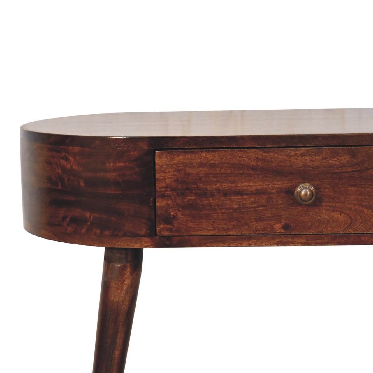 California Walnut Rounded Small Console Table - Home Chairs