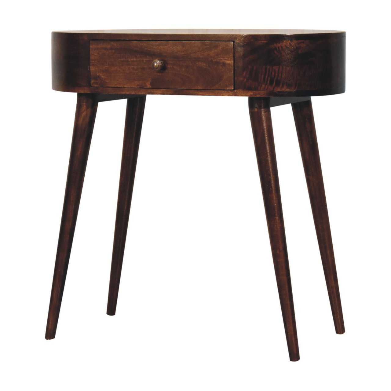 California Walnut Rounded Small Console Table - Home Chairs