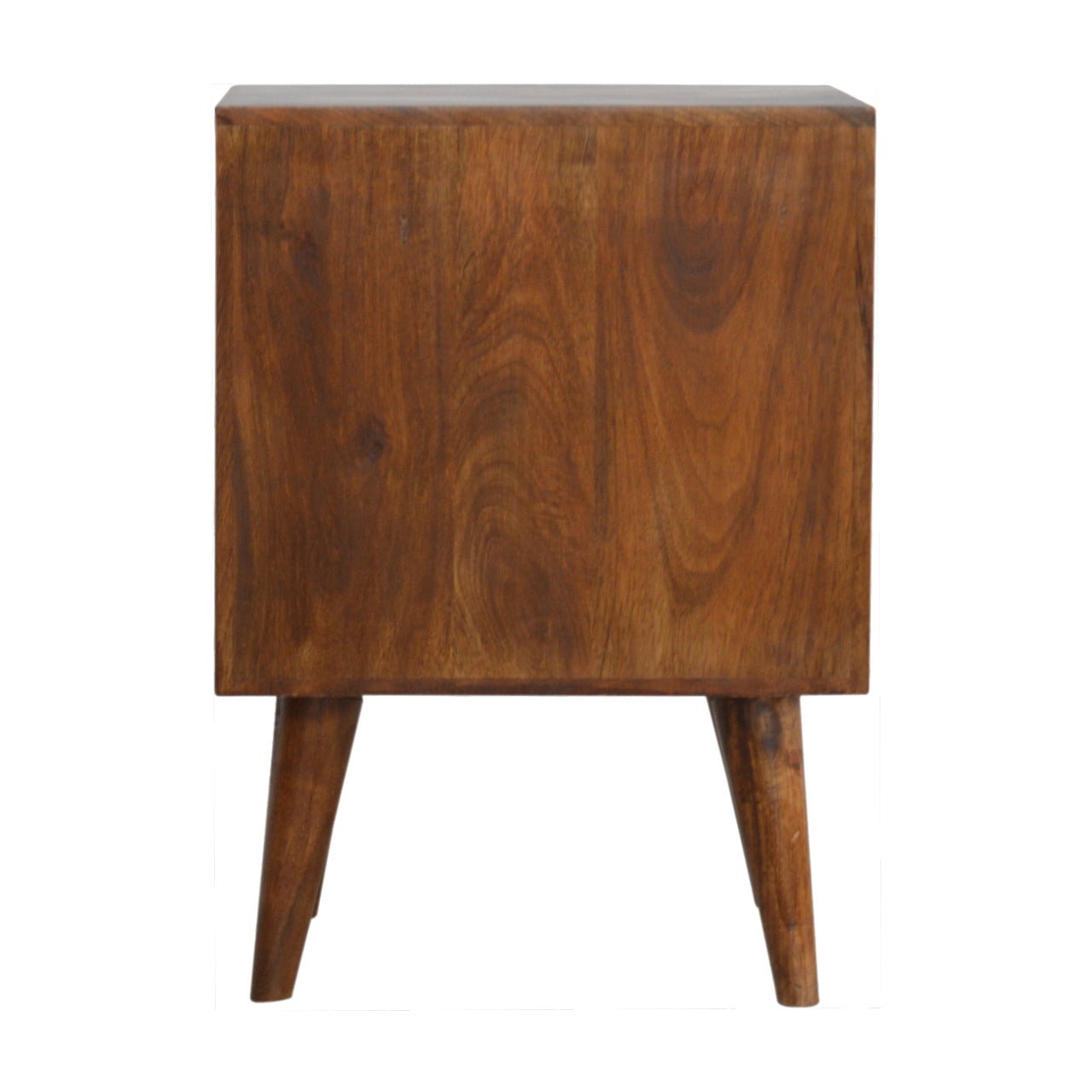 Chestnut Cube Carved Bedside - Home Chairs