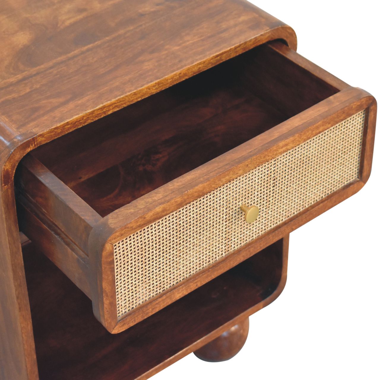 Chestnut Open Woven Bedside - Home Chairs