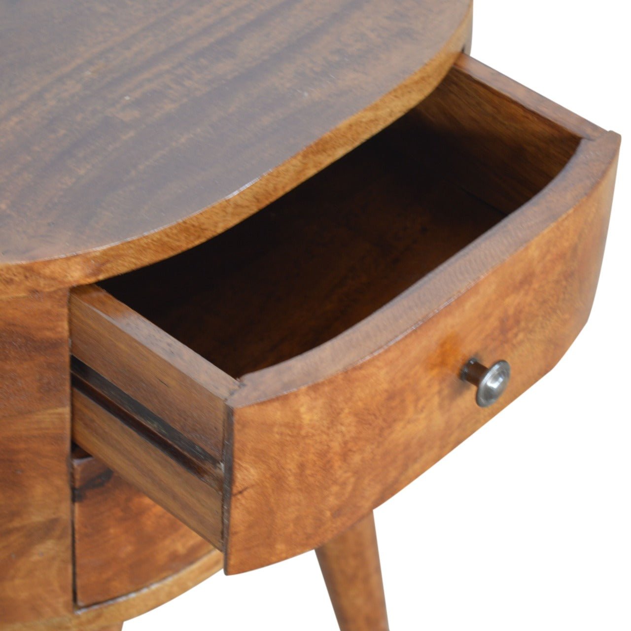 Chestnut Rounded Bedside Table - Home Chairs