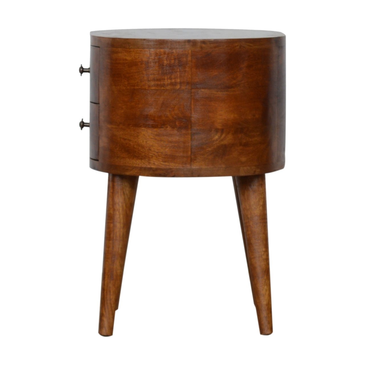 Chestnut Rounded Bedside Table - Home Chairs