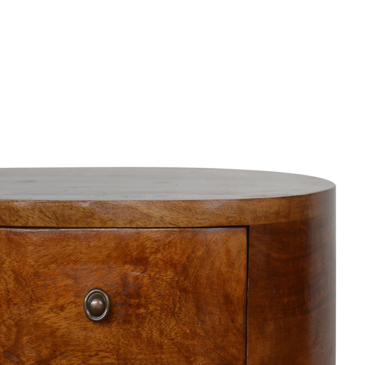 Chestnut Rounded Bedside Table - Home Chairs