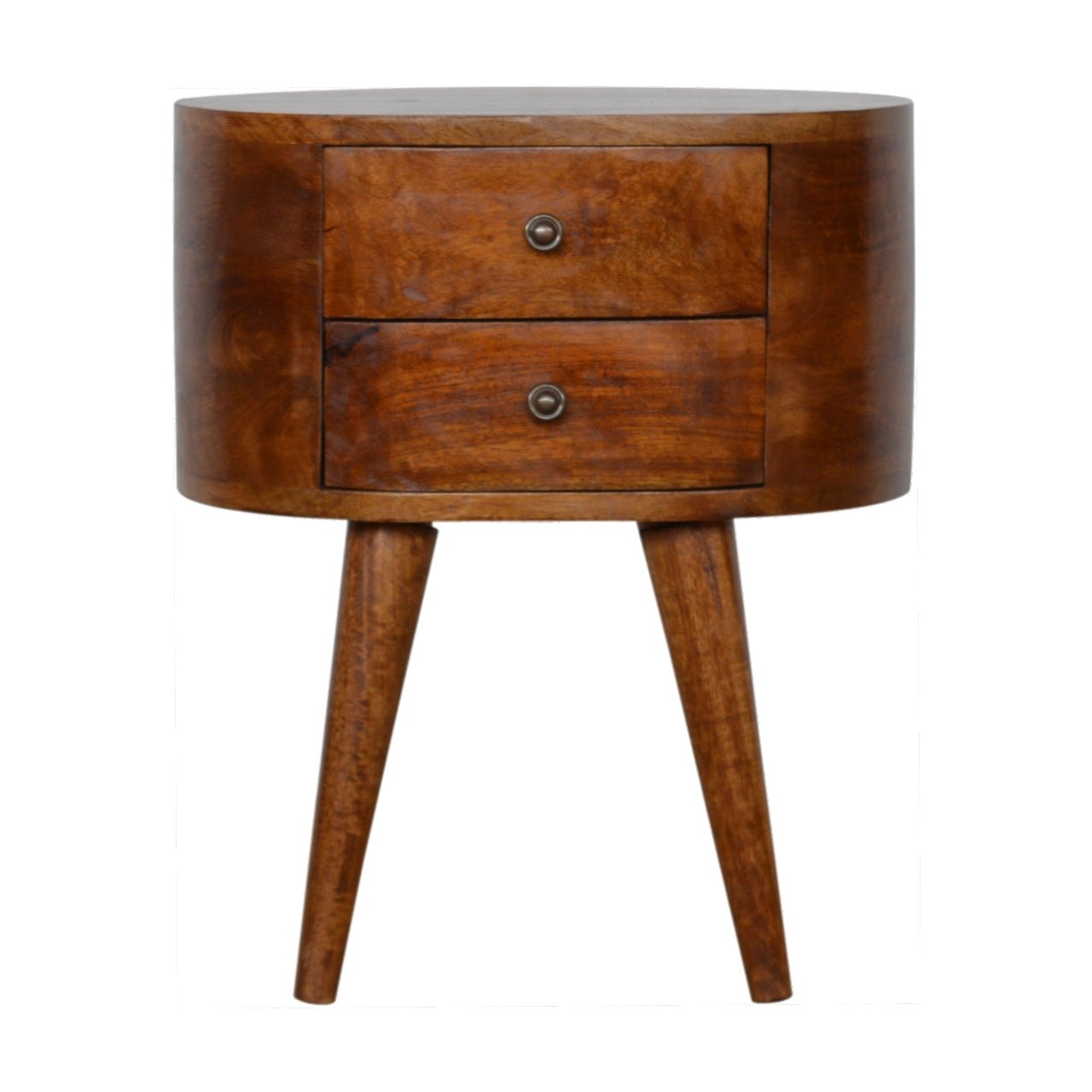 Chestnut Rounded Bedside Table - Home Chairs