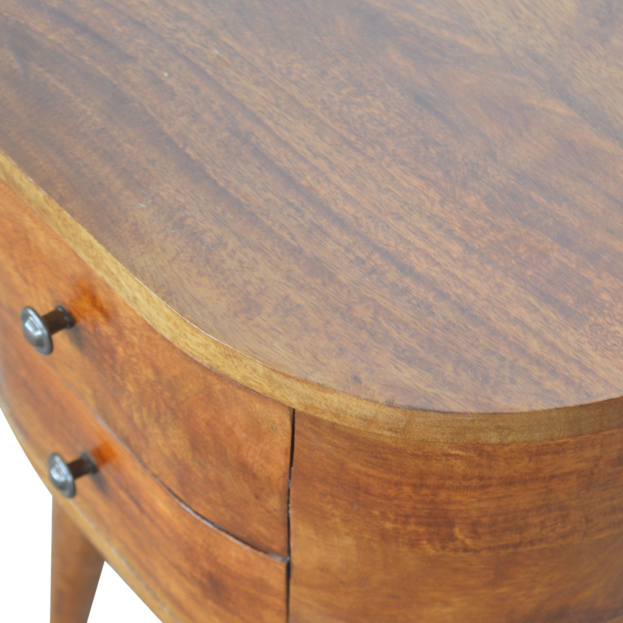 Chestnut Rounded Bedside Table - Home Chairs