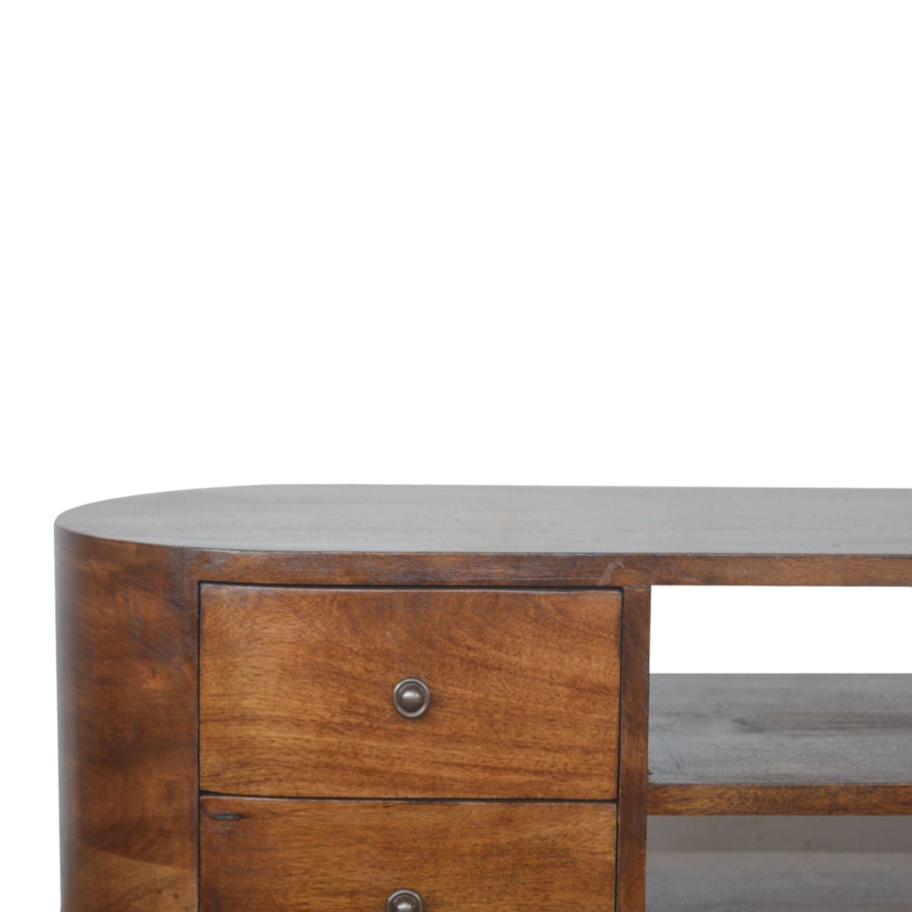 Chestnut Rounded Entertainment Unit - Home Chairs