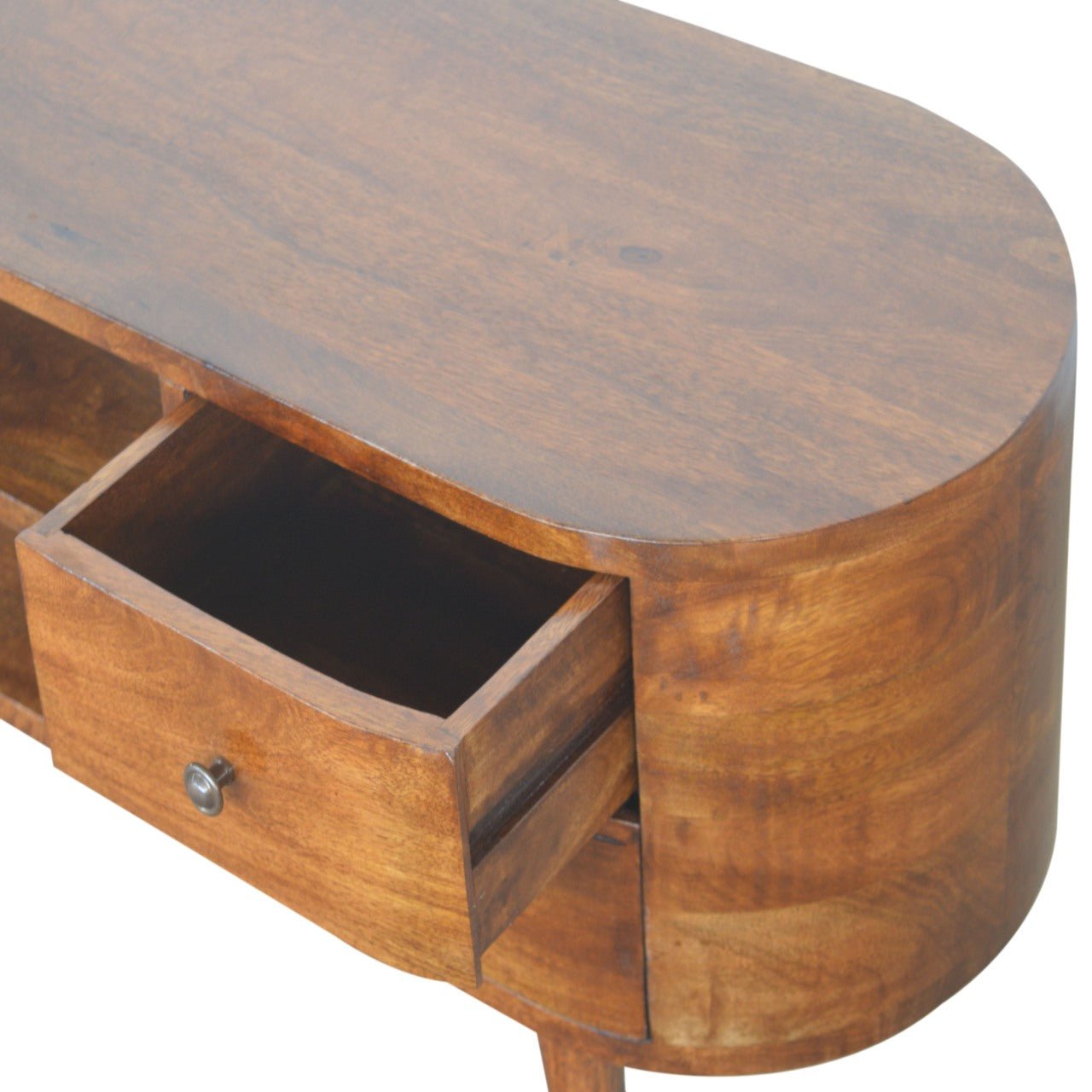 Chestnut Rounded Entertainment Unit - Home Chairs