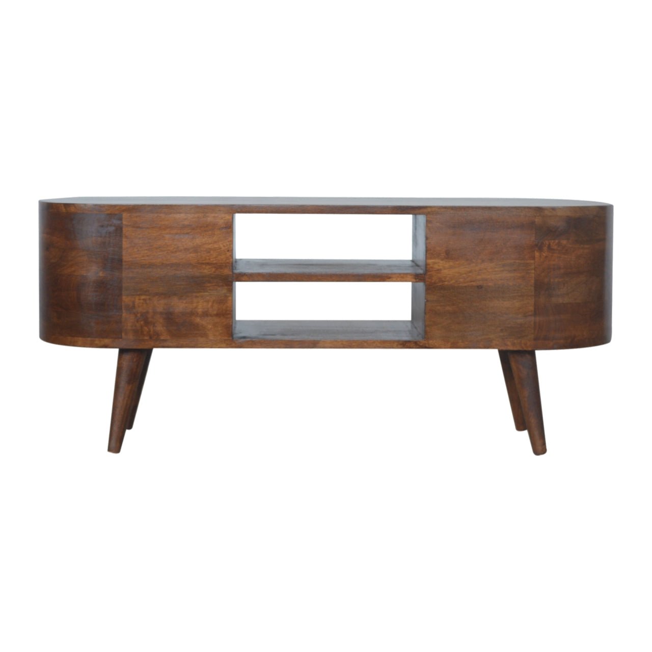 Chestnut Rounded Entertainment Unit - Home Chairs