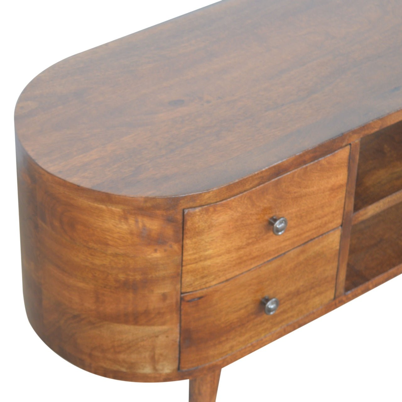 Chestnut Rounded Entertainment Unit - Home Chairs