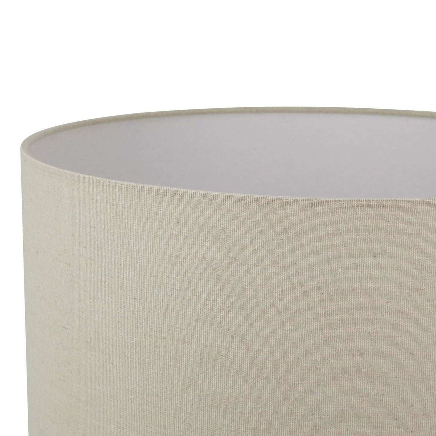 Neutral fabric lampshade with drum shape, close up