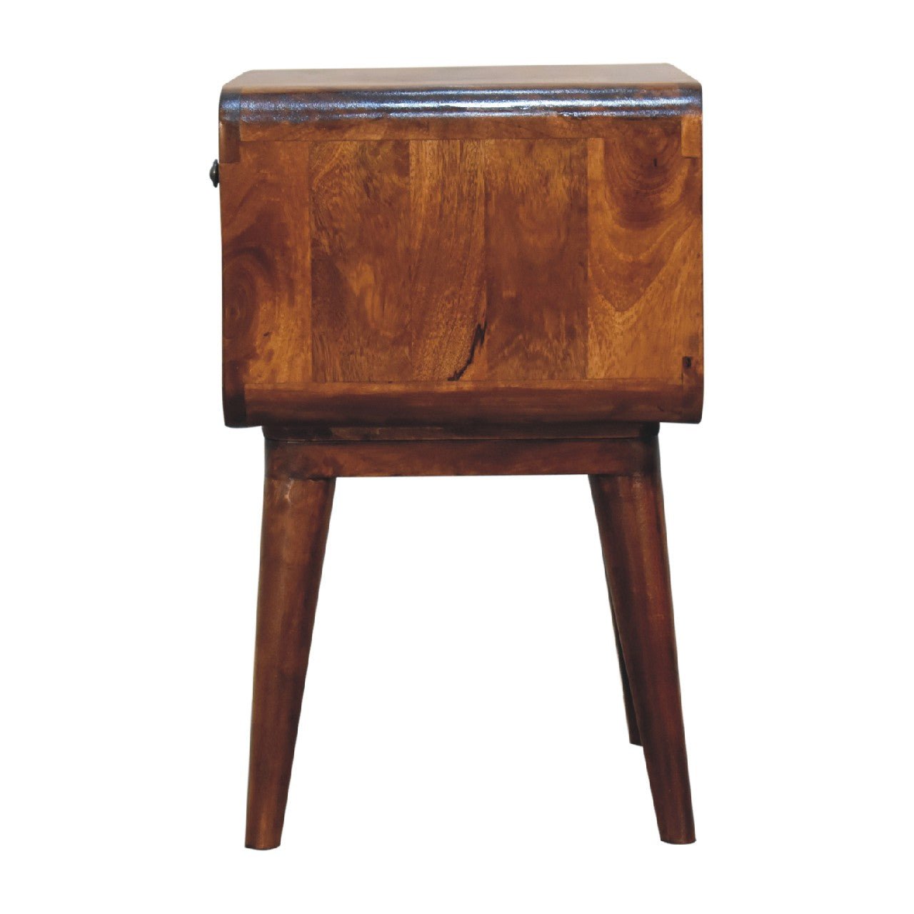 Curve Open Slot Chestnut Bedside - Home Chairs