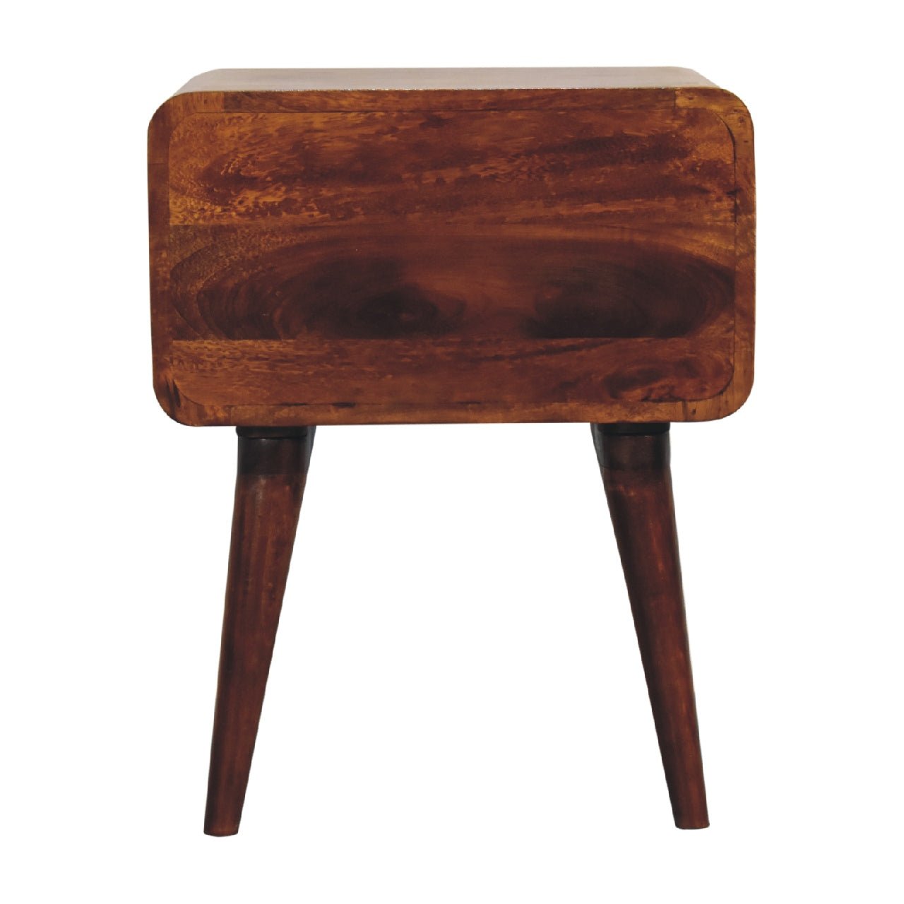 Curve Open Slot Chestnut Bedside - Home Chairs