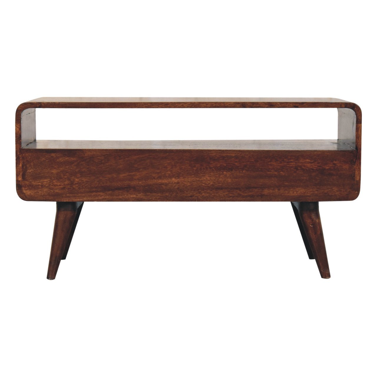 Curved California Walnut Media Unit - Home Chairs