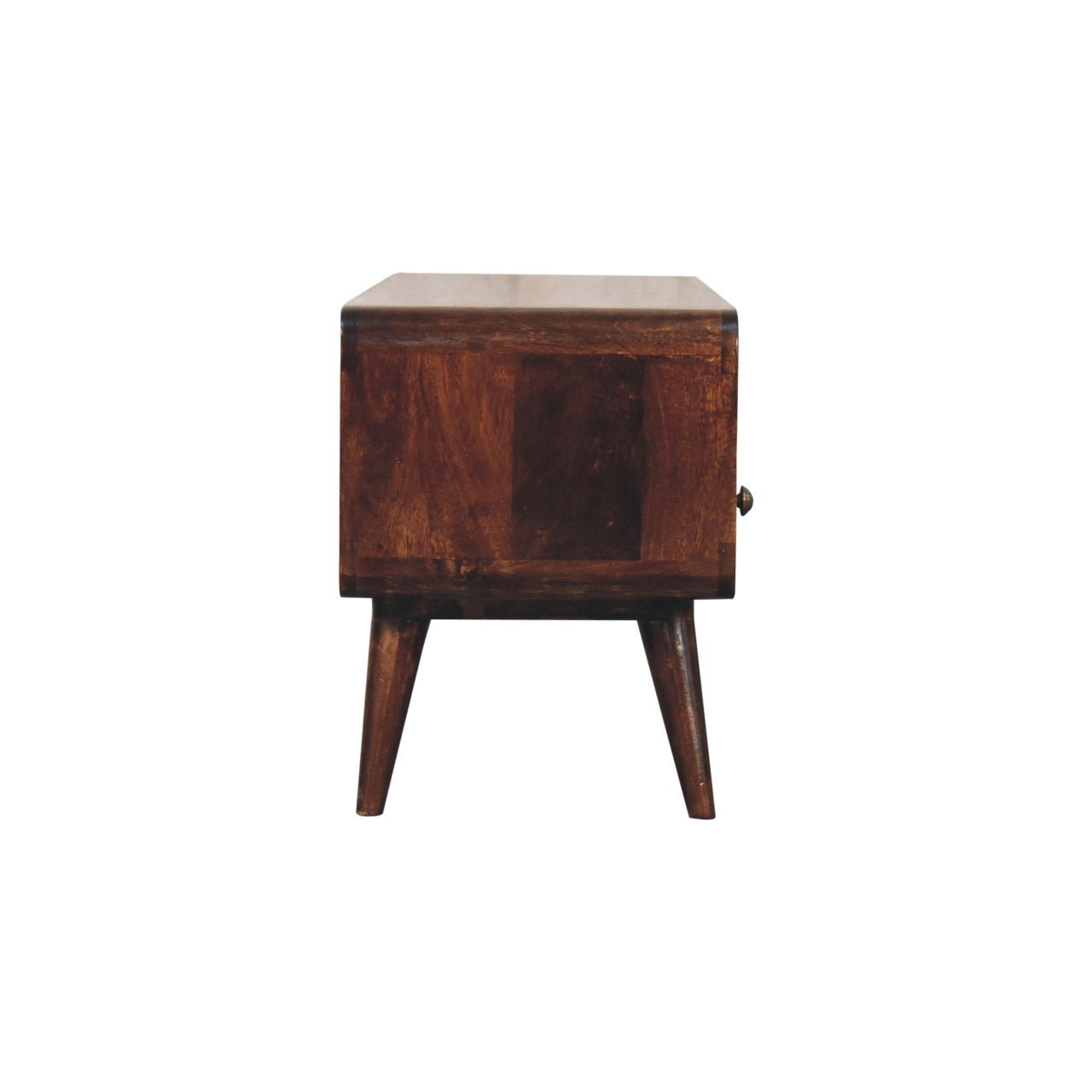 Curved California Walnut Media Unit - Home Chairs