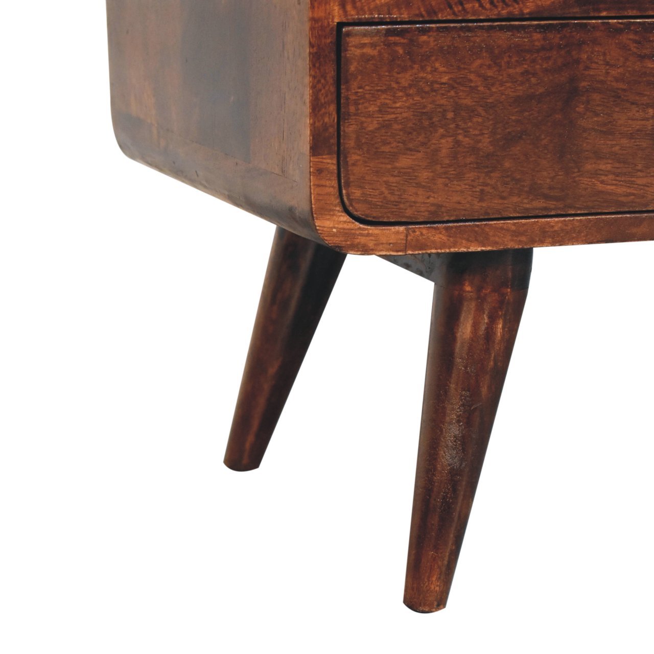 Curved California Walnut Media Unit - Home Chairs
