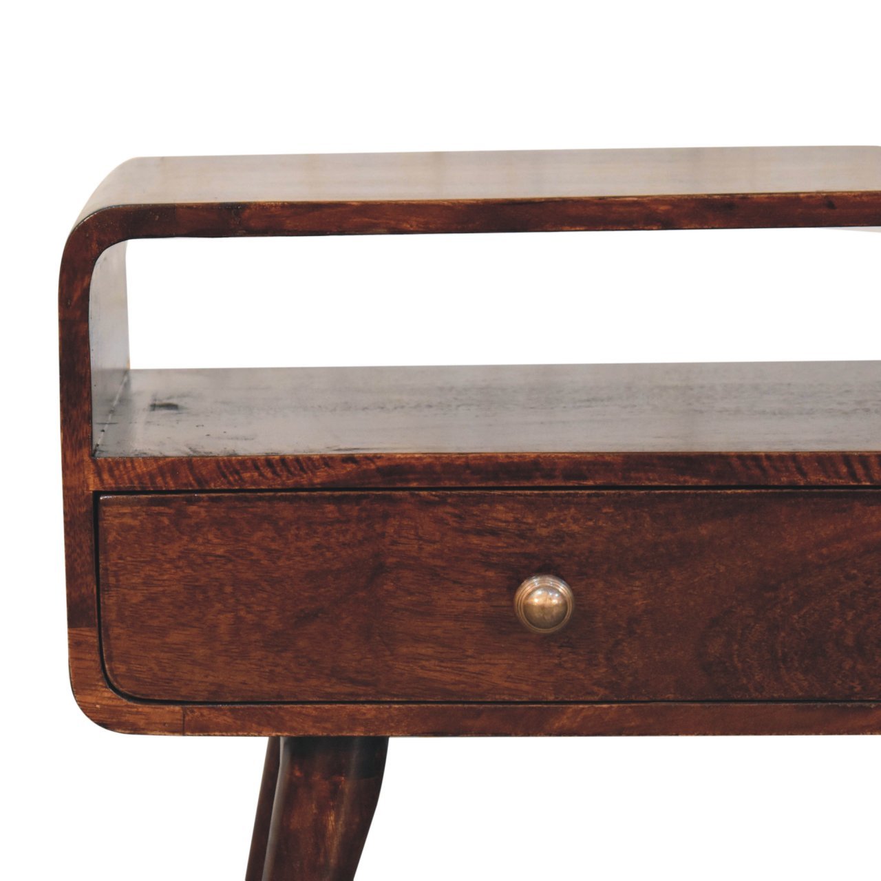 Curved California Walnut Media Unit - Home Chairs