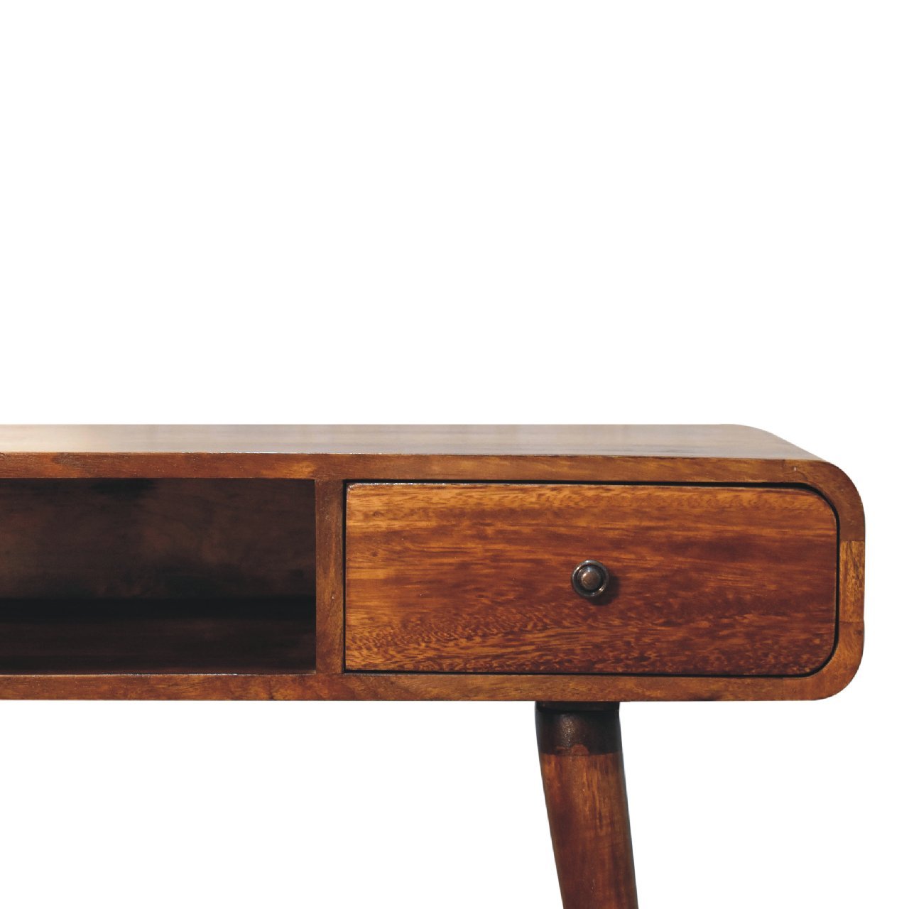 Curved Chestnut Writing Desk - Home Chairs