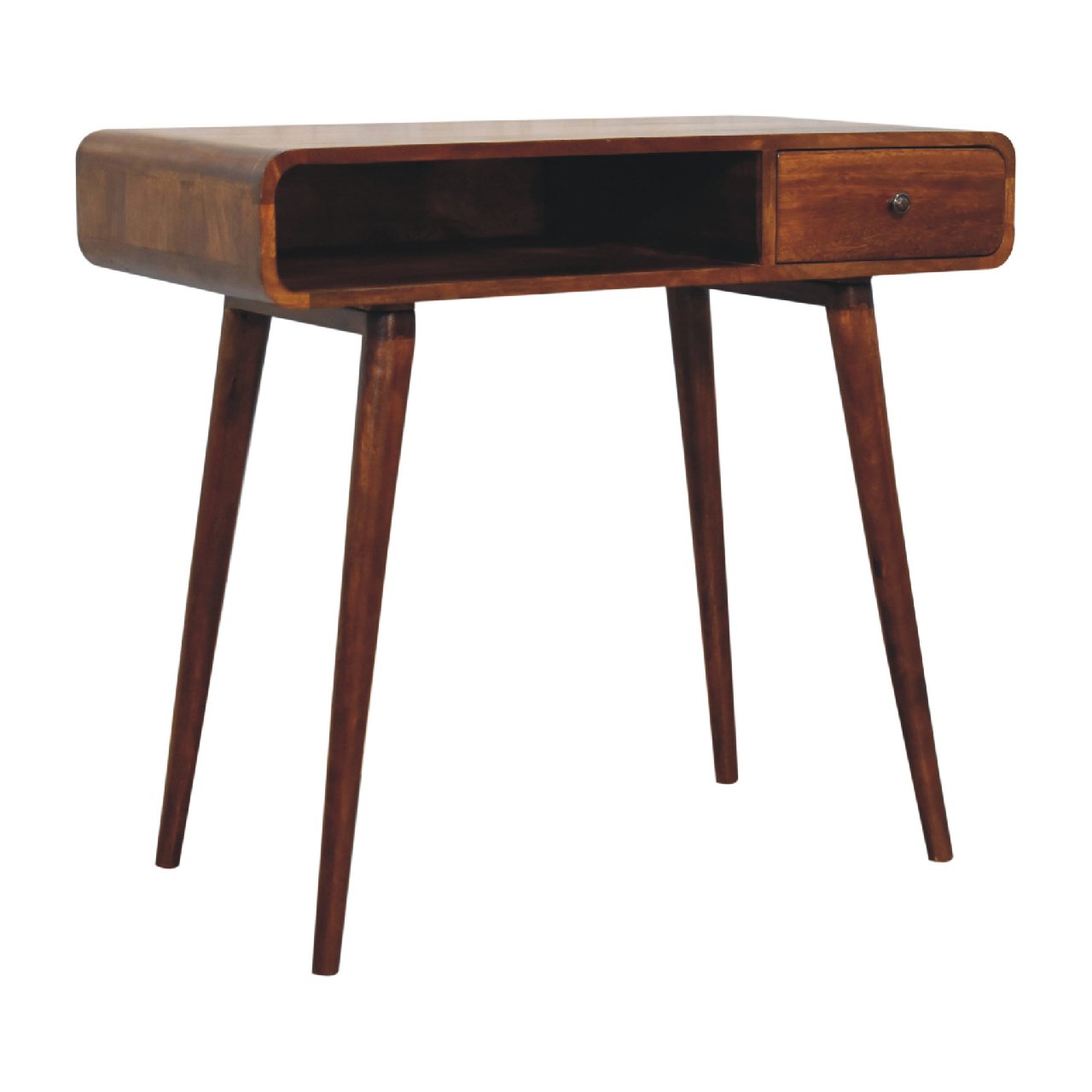 Curved Chestnut Writing Desk - Home Chairs