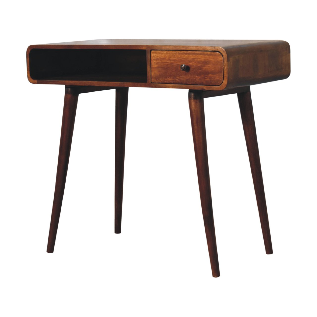 Curved Chestnut Writing Desk - Home Chairs