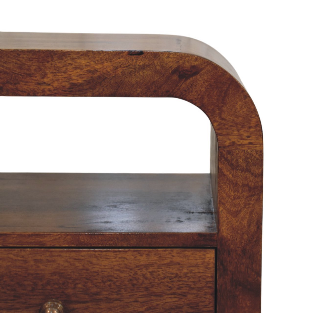 Darcy Chestnut Nightstand with Drawer and open shelf - Home Chairs