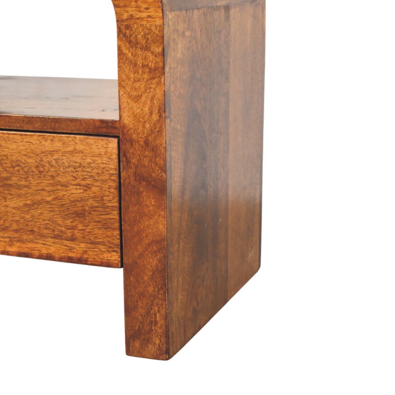 Darcy Chestnut Nightstand with Drawer and open shelf - Home Chairs