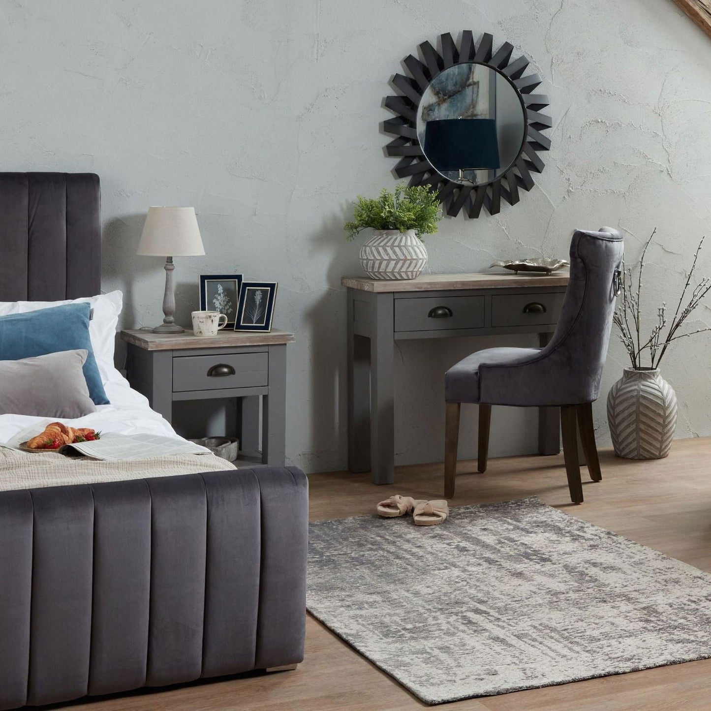 Table lamp styled in a timeless interior setting