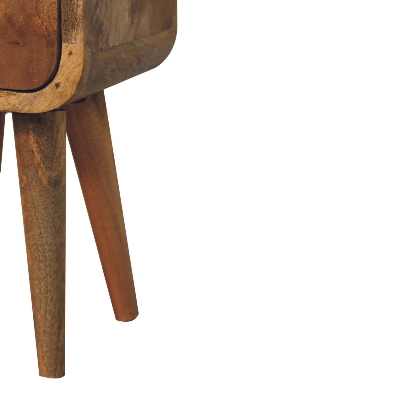 Extra Mini Curved Oak - ish Bedside - Home Chairs