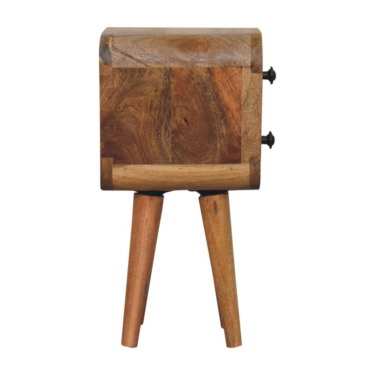 Extra Mini Curved Oak - ish Bedside - Home Chairs