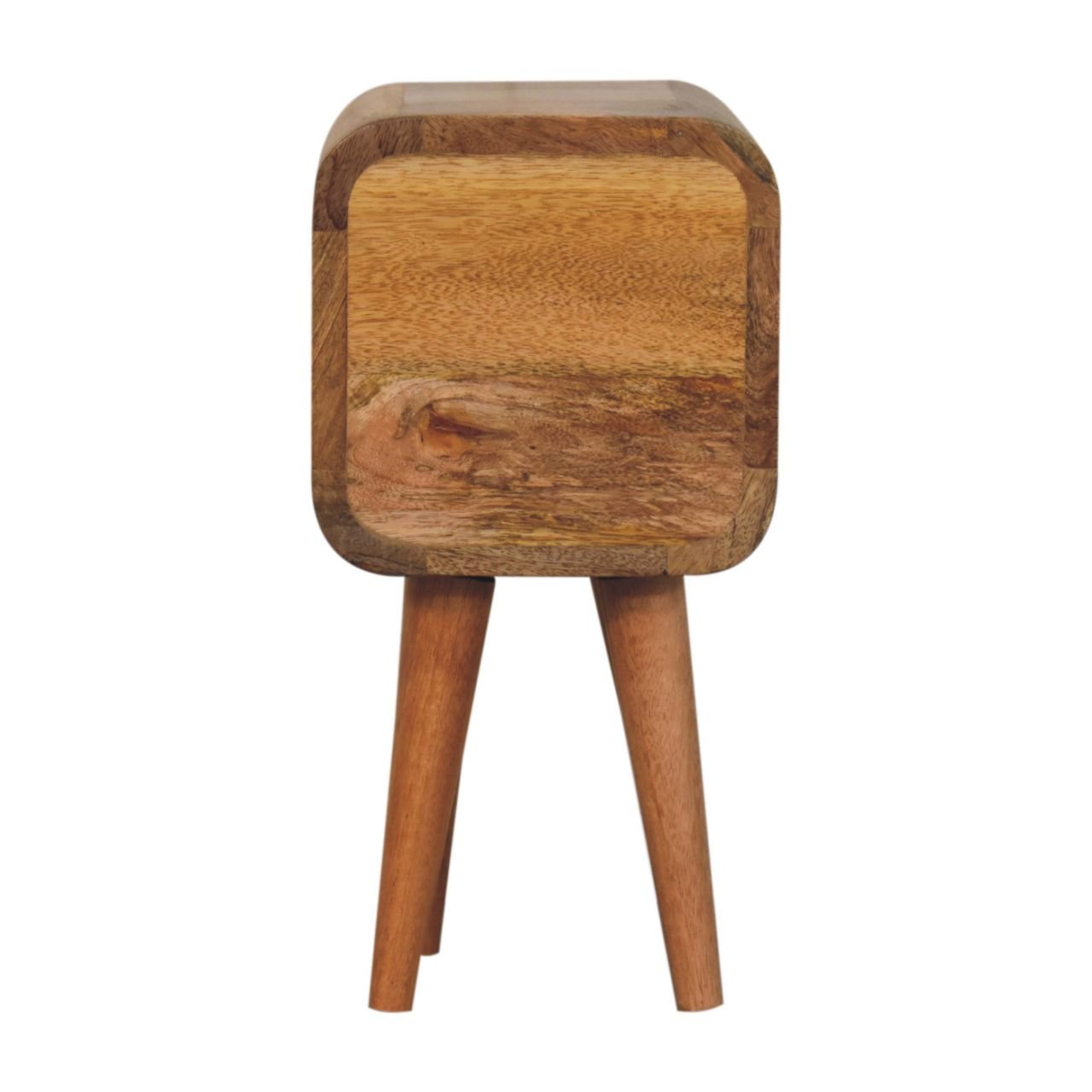 Extra Mini Curved Oak - ish Bedside - Home Chairs