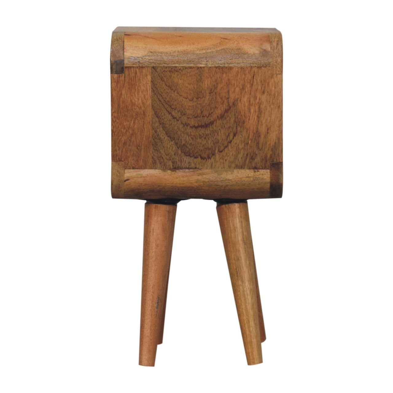 Extra Mini Minimalist Open Curved Oak - ish Bedside - Home Chairs
