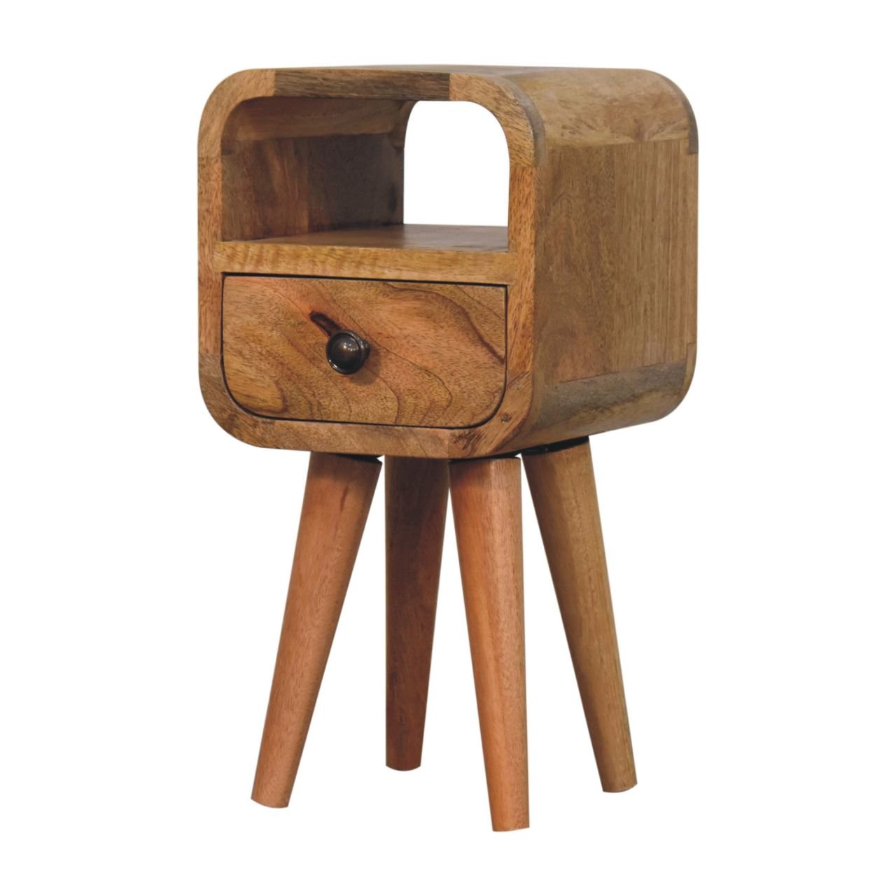 Extra Mini Oakish Curve Open Slot Bedside - Home Chairs