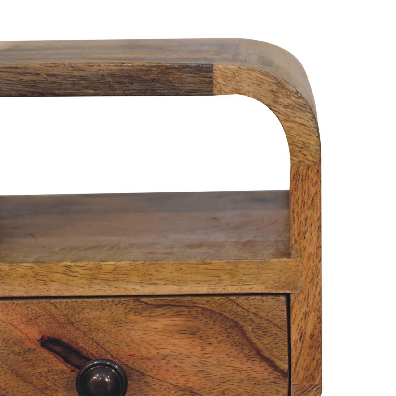 Extra Mini Oakish Curve Open Slot Bedside - Home Chairs