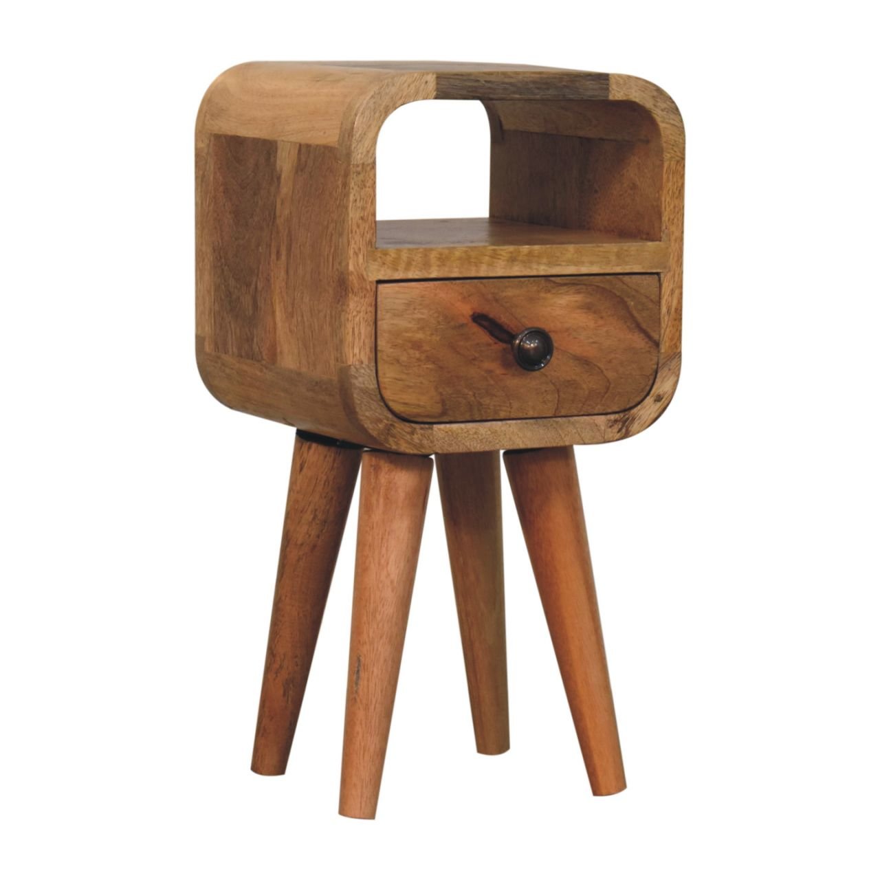 Extra Mini Oakish Curve Open Slot Bedside - Home Chairs