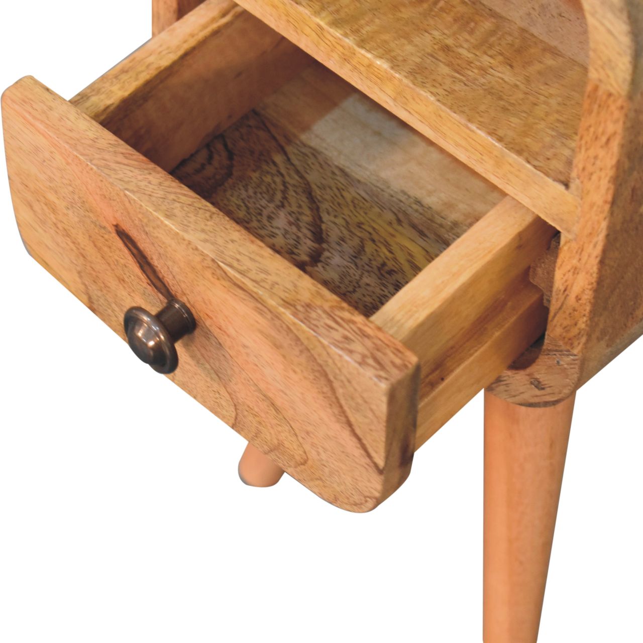 Extra Mini Oakish Curve Open Slot Bedside - Home Chairs